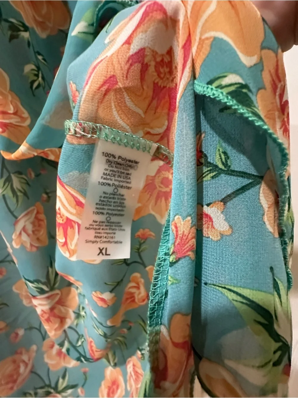 LuLaRoe Floral Kimono in Teal and Peach